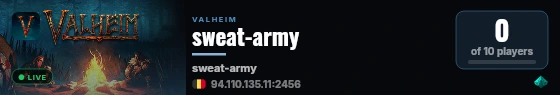 sweat-army live status badge