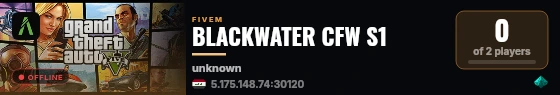 BLACKWATER CFW S1 live status badge