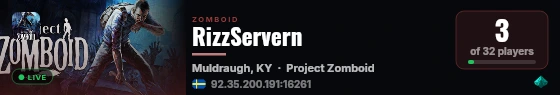 RizzServern live status badge