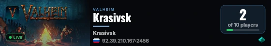 Krasivsk live status badge