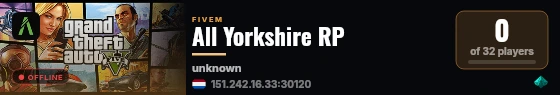 All Yorkshire RP live status badge