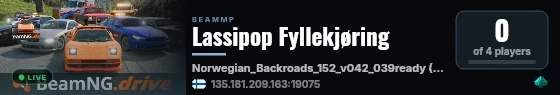 Lassipop Fyllekjøring live status badge