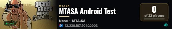 MTASA Android Test live status badge