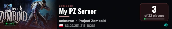 My PZ Server live status badge