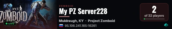 My PZ Server228 live status badge