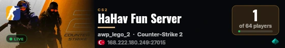 HaHav Fun Server live status badge
