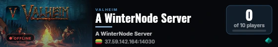 A WinterNode Server live status badge