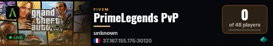 PrimeLegends PvP live status badge