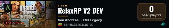 RelaxRP V2 DEV live status badge