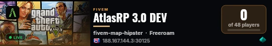 AtlasRP 3.0 DEV live status badge