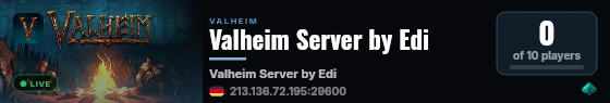 Valheim Server by Edi live status badge