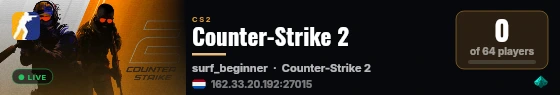 Counter-Strike 2 live status badge