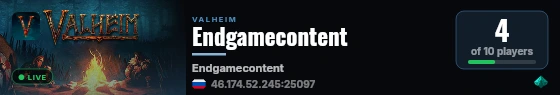 Endgamecontent live status badge