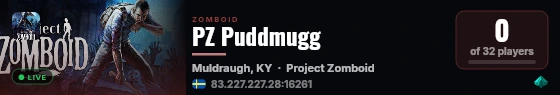 PZ Puddmugg live status badge