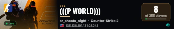 (((P WORLD))) live status badge