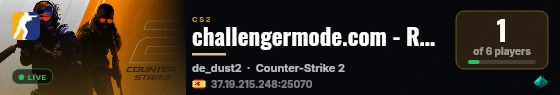 challengermode.com - Register to join live status badge