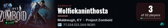 Wolfiekaninthosta live status badge