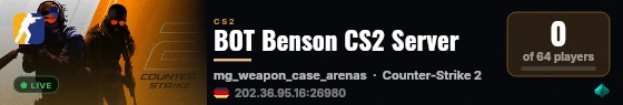 BOT Benson CS2 Server live status badge