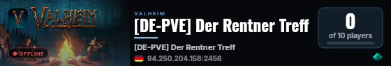 Neuer Valheim-Dienst live status badge