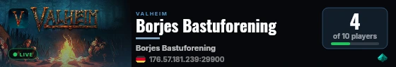 Borjes Bastuforening live status badge