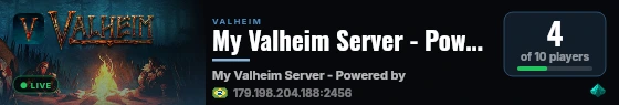 My Valheim Server - Powered by AMP live status badge