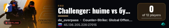 Challenger: huime vs бульбатряс live status badge