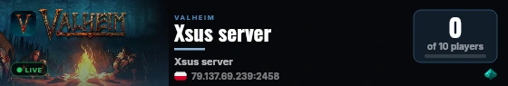 Xsus server live status badge