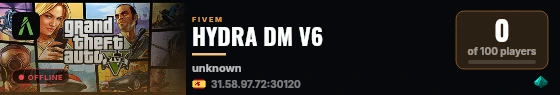 HYDRA DM V6 live status badge