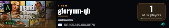 gloryum-qb live status badge