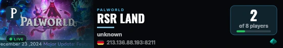 RSR LAND live status badge