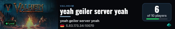 yeah geiler server yeah live status badge