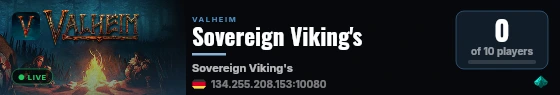 Sovereign Viking's live status badge