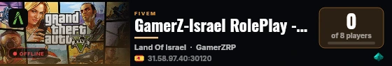 GamerZ-Israel RolePlay - Serious RP live status badge
