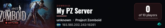 My PZ Server live status badge
