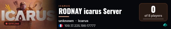RODNAY icarus Server live status badge