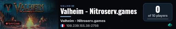 Valheim - Nitroserv.games live status badge