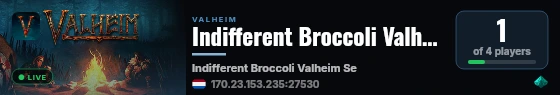 Indifferent Broccoli Valheim Server live status badge