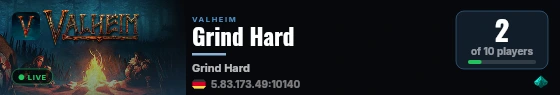 Grind Hard live status badge