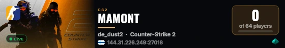 MAMONT live status badge