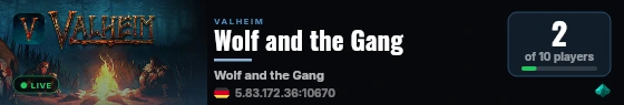 Wolf and the Gang live status badge
