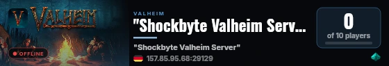 "Shockbyte Valheim Server" live status badge