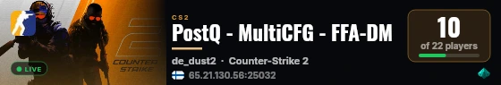 PostQ - MultiCFG - FFA-DM live status badge