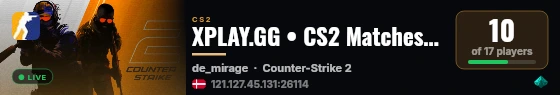 XPLAY.GG • CS2 Matches #72 live status badge