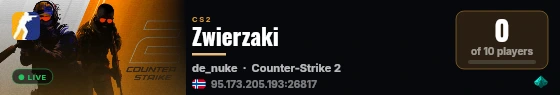 Zwierzaki live status badge