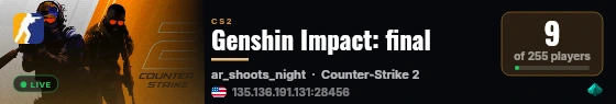 Genshin Impact: final live status badge