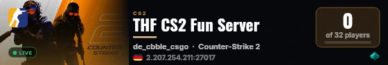 THF CS2 Fun Server live status badge
