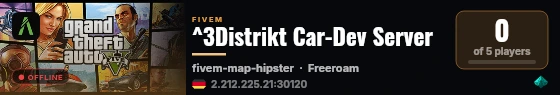 ^3Distrikt Car-Dev Server live status badge