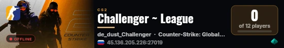 Challenger ~ League live status badge