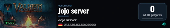 Jojo server live status badge