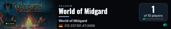 World of Midgard live status badge